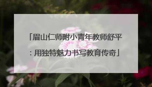 眉山仁师附小青年教师舒平：用独特魅力书写教育传奇